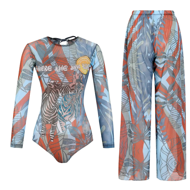 Women's Long Sleeve Swimwear Sunscreen One Piece Swimsuit | SAMAG