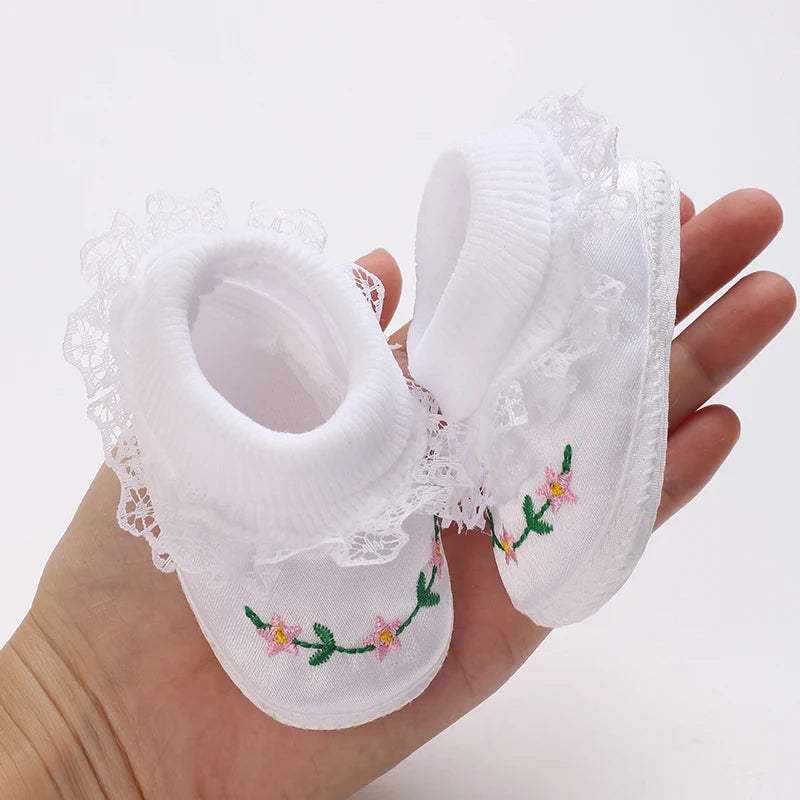 Newborn Baby's First Baptist Shoe: Newborn Boys and Girls' White Baptist Shoes Soft Sole Walking Shoes Multiple Styles-9CM/10CM