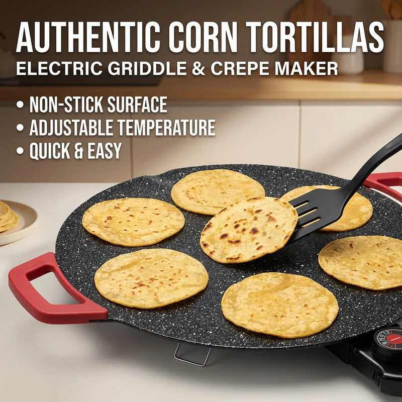 Camping Electric Griddle – Lightweight Portable Teppanyaki Grill, Smokeless & Nonstick, Adjustable Heat, Great for BBQ, Picnic, RV & Tailgating