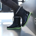 Outdoor work British style anti slip warm autumn and winter waterproof drawstring tied men's rain boots