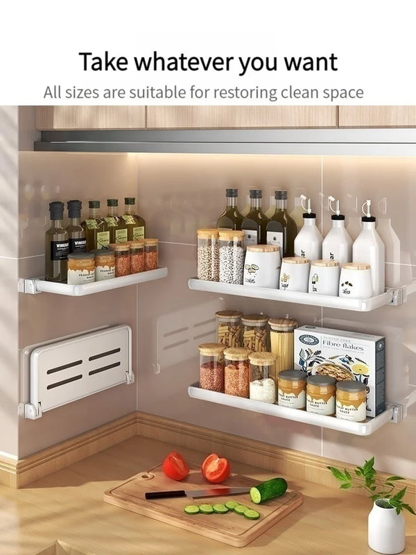 Foldable kitchen Storage Rack Fridge Organizer Storage Tray Clear Food Storage Organizer Spice Rack kitchen Organizer