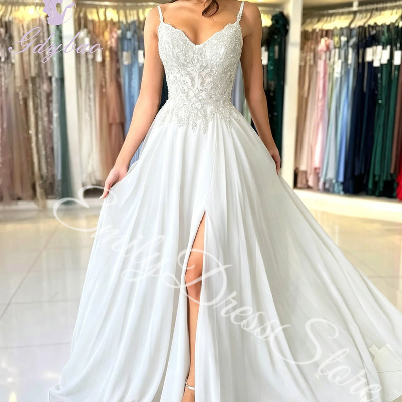 Green Chiffon Evening Dress Women Elegant Applique | SAMAG