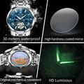 OLEVS 6701 Man Watch Fashion Top Brand Stainless Steel Hollow Skeleton Flywheel Automatic Mechanical Waterproof Watch for Men