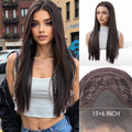 Topshe 13x4 HD Lace Front Wig Hand-Tied Pre-Plucked Natural Hairline Realistic Long Straight Braided Glueless Wigs
