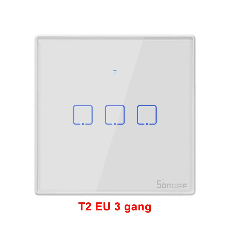 SONOFF T2 EU/US Wall Smart Switch 433Mhz RF Remote Control Wi-Fi Touch Smart Scene via eWeLink APP Works With Alexa Google Home