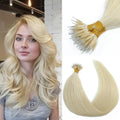 100Pcs & 50Pcs Straight Nano Ring Hair Extensions 32 Colors European Micro Beads Ring Human Hair Extensions 0.5g/0.8g/1g/Strand