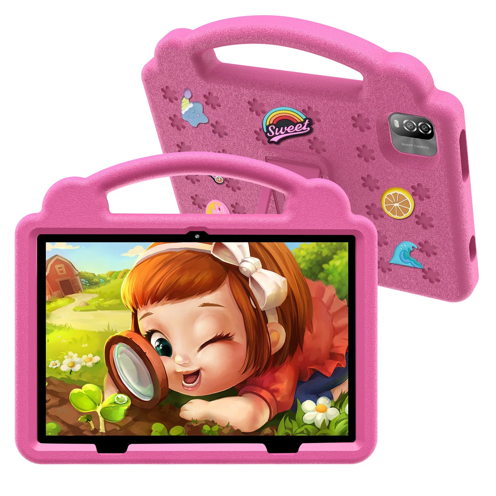 PRITOM 10 inch Kids Tablet, Android 15 Tablet for Kid, Quad-Core Processor, 12GB(3+9 virtual) RAM, 64GB ROM 1TF Card Expandable for Toddler Children,Tablets with Case, Parental Control, 6000mAh, 5G wifi+wifi 6, Dual Camera