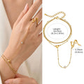 Luxury Minimalist Gold Plated Thin Chain Finger Ring Hand Bracelets for Women, Party Elegant Stainless - Visuel 18 | SAMAG