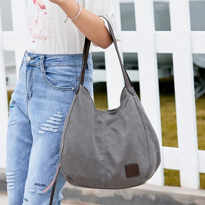 Simple Style Canvas Shoulder Bags For Women Large | SAMAG