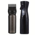 WANMEI 1/2pcs Refillable Continuous Spray Bottles with Root Comb Applicator - Fine Mist Sprayer for Hairstyling Hair Dye Bottle