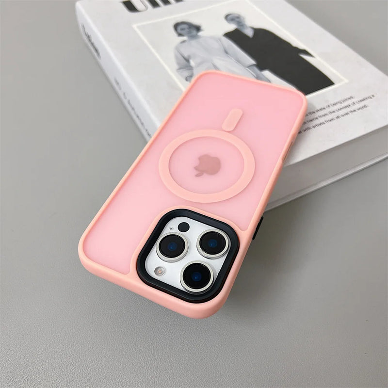 Luxury Magnetic for Magsafe Wireless Charge Case For iPhone 11 12 13 14 Plus 15 16 Pro Max Shockproof Matte Hot Selling Cover