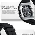 Hot Selling New High Quality Barrel Case Automatic Watch Stylish Sports Silicone Strap Mechanical Business Casual Watches