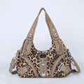 Women Handbags Leopard Bag Top-handle Handbag Fashion Satchel Dumpling Pack Shoulder Bag Tote Bag Hobos Large Purse