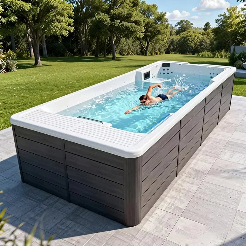 4 Person Luxury Acrylic Swim Spa Hot Tub Air Massage Jets Ozone Water Purifier Outdoor Backyard Spa Pool