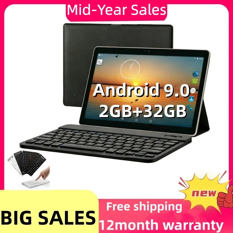 10.1 INCH V9 Android 9.0 Tablet PC 2GB RAM 32GB ROM CPU MT8167 Quad Core Resolution 1280 X 800 IPS Dual Camera Battery 5000mA