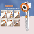 5 Spray ABS Portable Shower Head High Pressure Large Flow Spa Filtered Shower Heads with Stop Button Universal Bathroom Nozzle