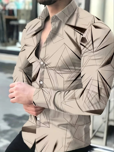 Men's Casual Long Sleeve Shirt Lightweight Polyester | SAMAG