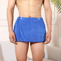 Sexy Sleep Bottoms Microfiber Pajamas Men Nightwear Short Towel Pants Side Split Bathrobe Culottes Soft Thick