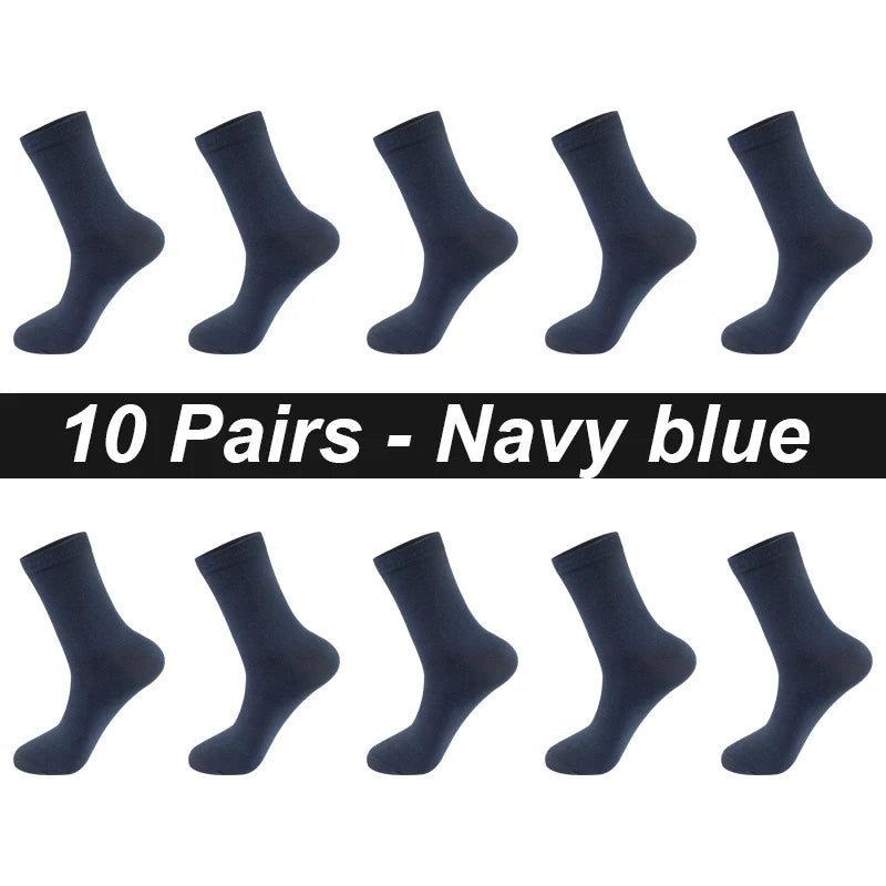 10Pairs/Lot Men Combed Cotton Socks Black Casual Business | SAMAG