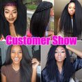 Virgin Raw Kinky Yaki Straight Human Hair Bundles 1/3/4 PCS Natural Black Brazilian Hair Weave Bundles Hair Extensions 8-40