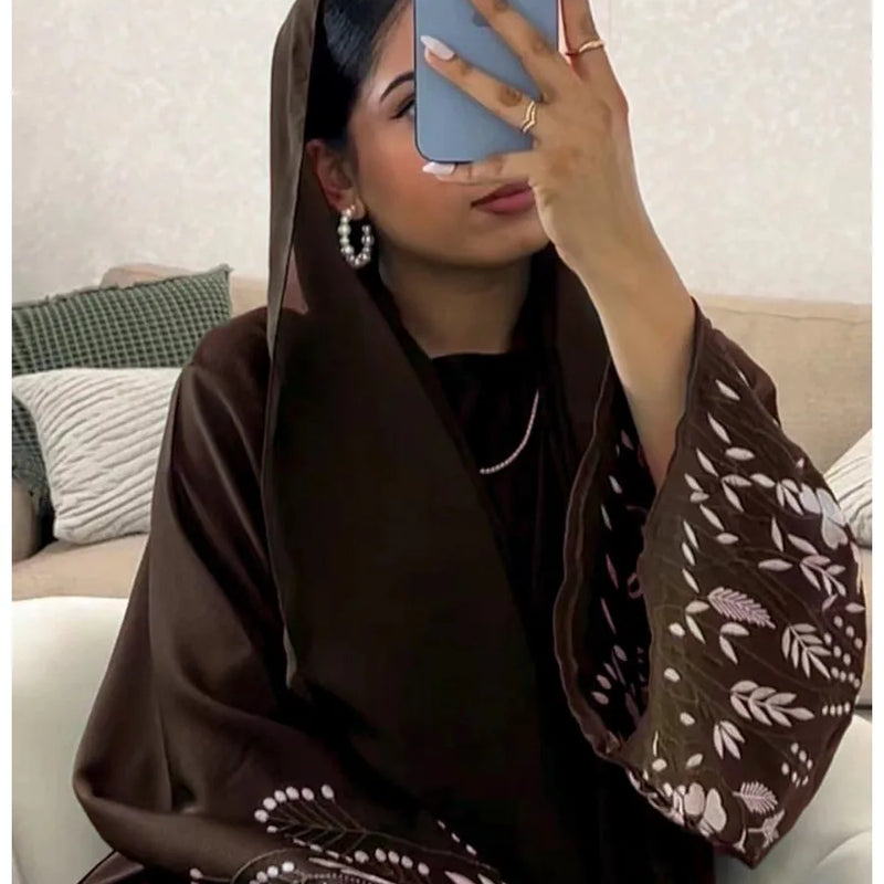 Turkey Emboridery Abaya for Women Dress Morocco Dubai Islam Vestidos Eid Muslim Arab Long Robe Ramadan Kaftan Abayas Jalabiya