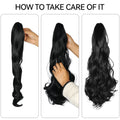 Synthetic Claw Clip On Ponytail Extension 22Inch Long Straight Wavy Ponytail Hair Ponytail With Claw Clip On Ponytail For Women