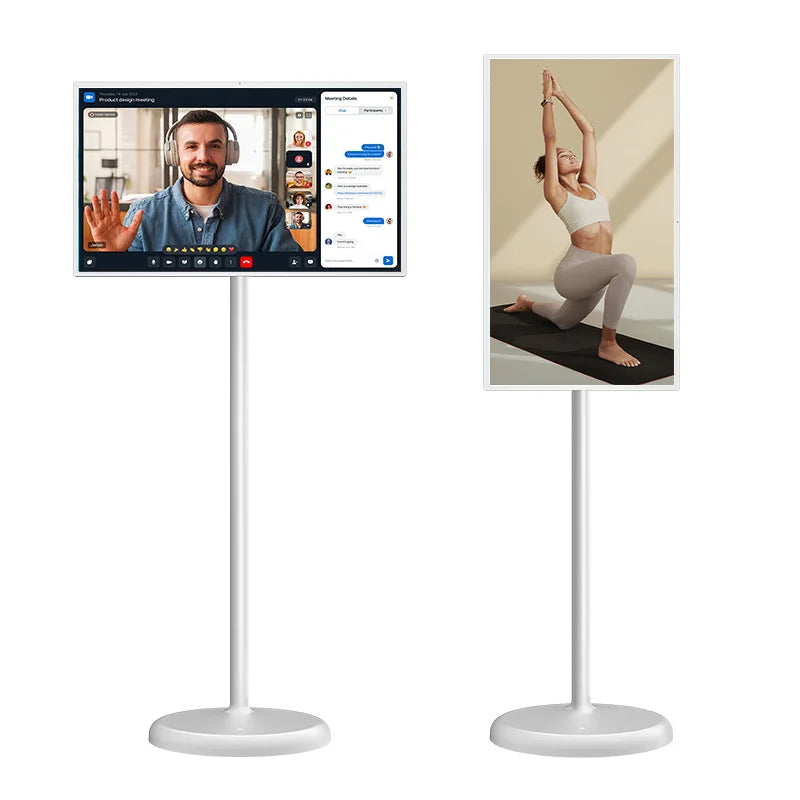 21.5 Inch Rechargeable Portable Smart Tv Stand by Me Tv Portable Mobile Touch Screen Smart Tv with Wheels Speaker