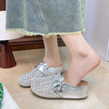 2026 New Comfortable Rhinestone Flat Mules Slip-On Breathable Non-Slip Soft Sole Cushioned Arch Support Daily Wear Women