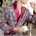 4XL 5XL Men's Luxury Pajamas Robes Silk Kimono Robe Long Sleeve Bathrobe Satin Nightgown Male Summer Home Clothing Oversize