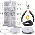900pcs 1set Jewelry Making Starter Kit Findings DIY Beads Plier Tools Set  Repair Tool Set Suitable For Adults And Beginners