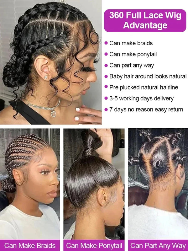 220 Density 360 13x4 Lace Front Wig For Black Women 40 46 Inch Lace Front Human Hair Wig 13x6 Transparent Bone Straight Lace Wig