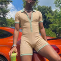 INCERUN Men's Bodysuits Patchwork Lapel Short Sleeve Button Male Rompers Playsuits Knitted Summer 2026 Casual Bodysuit For Man