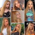 Chocolate Brown Straight Lace Front Wig Synthetic 30 Inch 200 Density 13x4 HD Transparent Full Lace Frontal Wig Pre Plucked