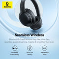 Baseus BH1 Lite ENC Wireless Headphones Bluetooth 6.0 Clear Call Headsets Super Bass Hit Earphones 80H Playtime Over Ear Headset