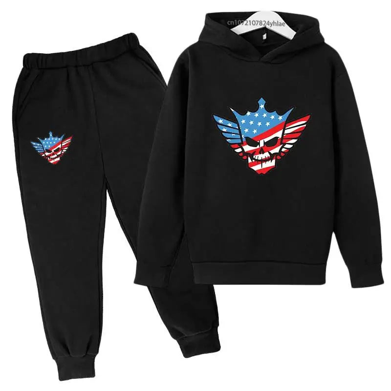 Kids Autumn Spring Fashion Cody WWE Pullover Hoodie+Pants | SAMAG