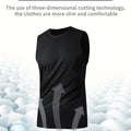 Men's Sports Vest Black 5-Piece Breathable Round Neck Slightly Elastic Fabric Pure Color Suitable for Spring, Summer and Autumn R