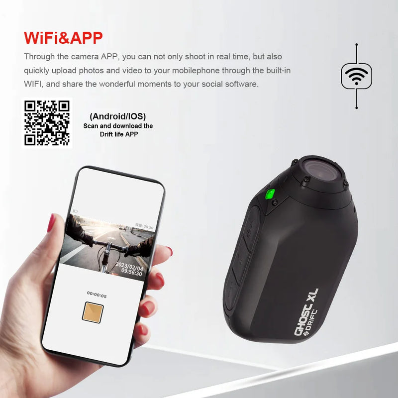 Drift Ghost XL Action Camera 1080P Full HD Video Wearable Camera with Rotating Lens and Dash Cam Mode IPX7 Waterproof Camera