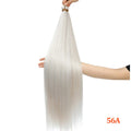 Gladys 28 Inch Crochet Braids Hair 3PCS 300g Synthetic Orange 60MW Ombre Brown T1B-330-276 Straight Braiding Hair Soft Pony Hair