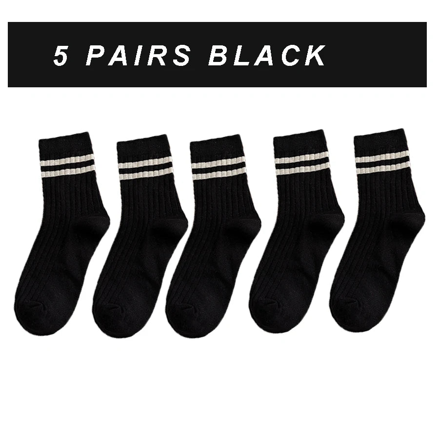 Pairs Men's New Striped Casual Breathable Socks Harajuku | SAMAG