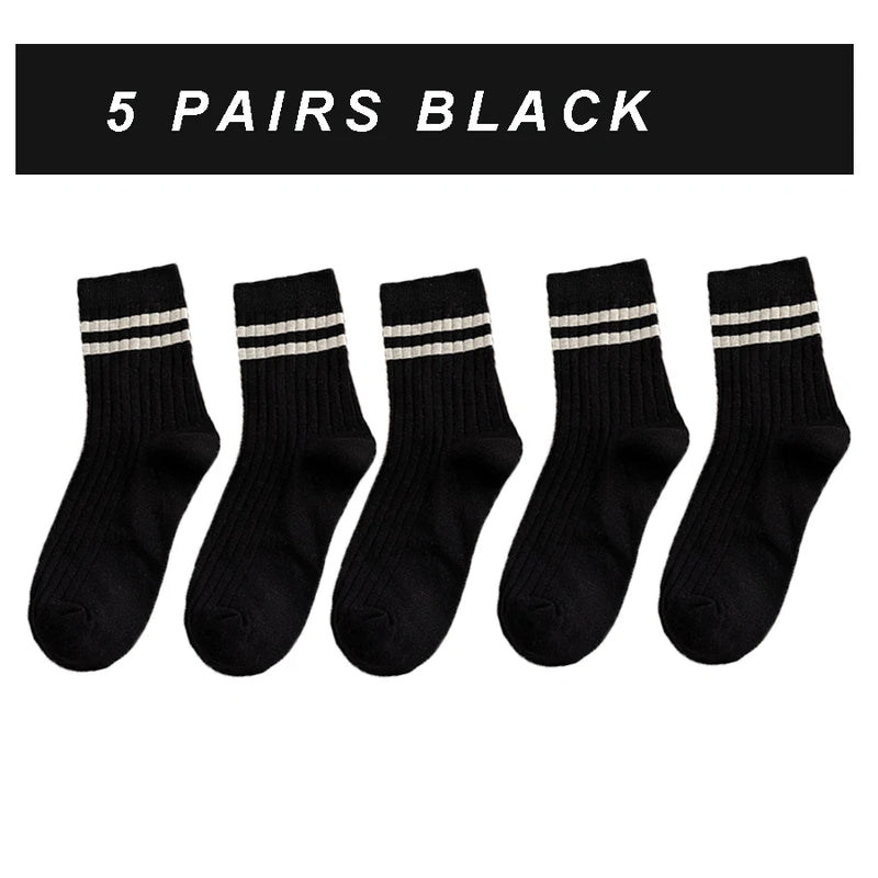 Pairs Men's New Striped Casual Breathable Socks Harajuku | SAMAG