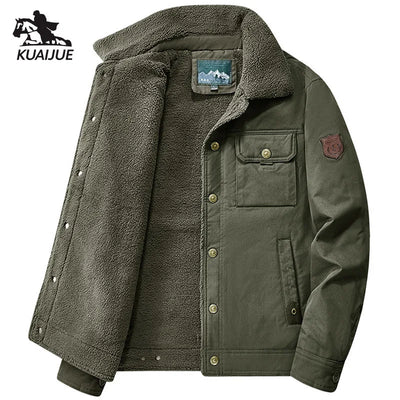 Men's Parka Jacket Winter New with fleece down Solid | SAMAG