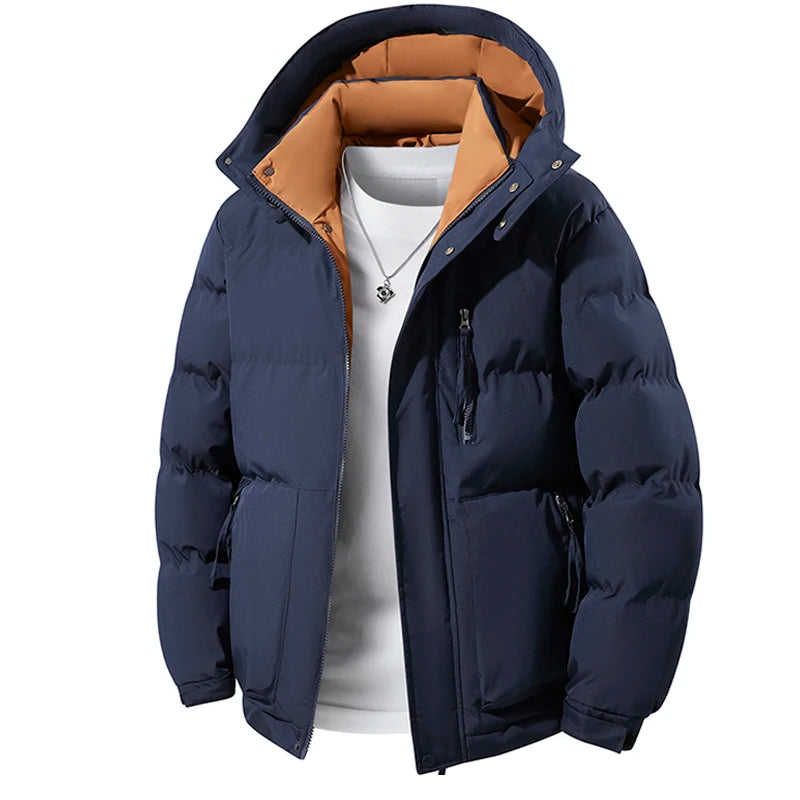 Men's Jacket Stand Collar Mens Parka Winter New Down Jacket Fleece Warm Jackets Men Business Leisure Coat Baseball Coats 3568