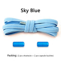 Flat Shoe Laces Without Ties Colored Matte Metal Lock Lazy Shoelaces for Men and Women Casual Shoes Elastic Shoelace 1 Pair