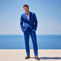 Linen Men Suits for Summer Beach Wedding 2 Pieces Separates Jacket Pants Casual Outfit for Party Groom Guest Suits for Men 2026