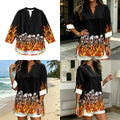 INSTANTARTS Traf 2026 Women's Matching Sets Ropa Para Mujer Halloween Shirts Wide Leg Pants Set Women Plus Size Clothing S-3XL
