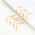 10Pcs 14K/18K Gold Color Plated Brass S-shaped Double Hanging Long Curved Band Charms Pendants for DIY Earring Accessories