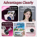 Famue FC02 Digital Camera for Students, 64MP Beauty Selfie Camera with 180° Flip Screen, 18X Zoom, 4K Video HD CCD for Vlogging