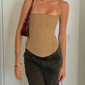 Tossy Mesh Backless Summer Vest Female Elegant Luxury Patchwork Strapless Solid Slim Streetwear Inner Sexy Y2k Tank Top Women's