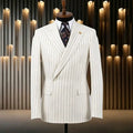 Pinstripe Men Suits for Wedding Party Slim Fit Groom Tuxedo 2 Pieces Single Button Custom Made Male Fashion Suit Jacket Pants