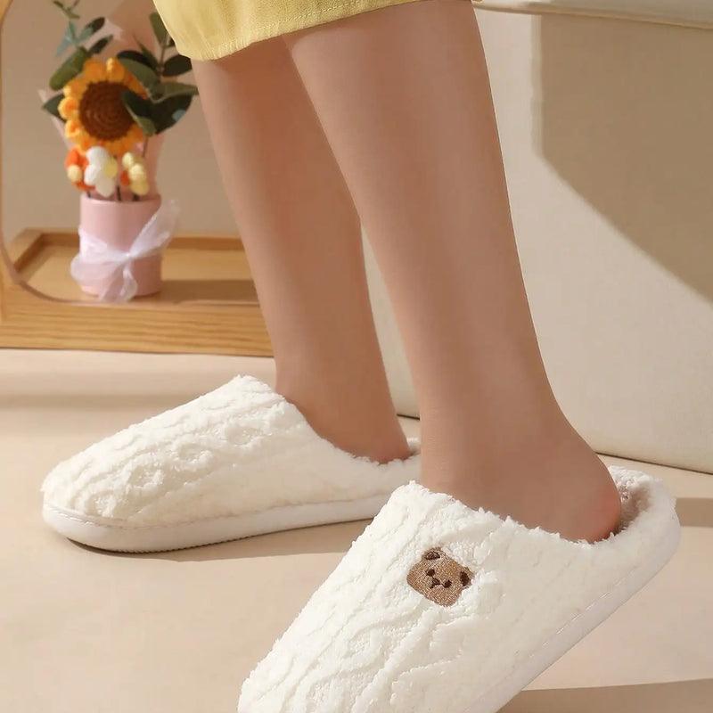 Men's and Women's Warm Cotton Slippers with Anti-Slip Sole for Indoor Use, Autumn and Winter Edition